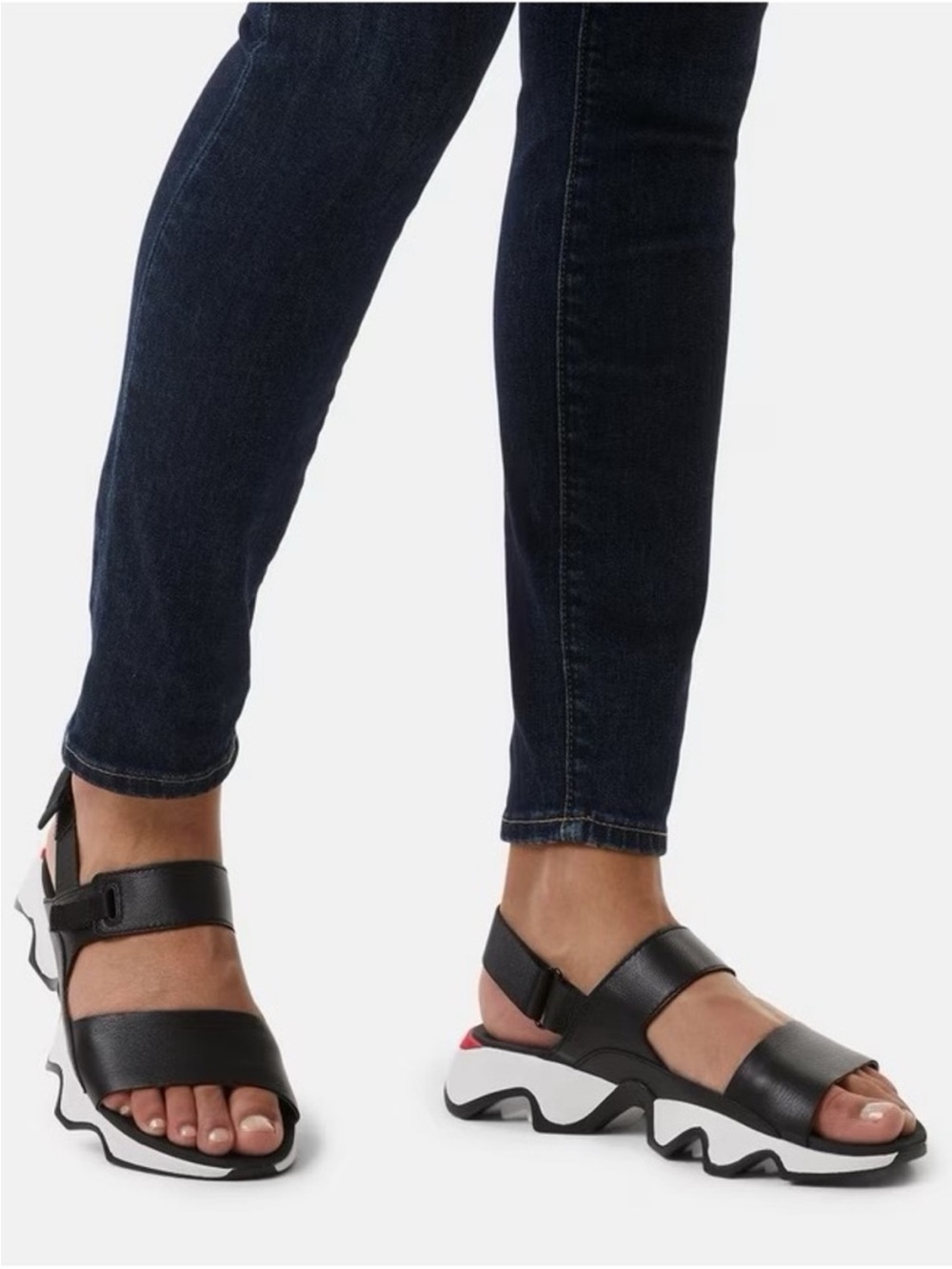 Sorel Kinetic™ Impact II Sling Low Sandals Size 10.5 black white red